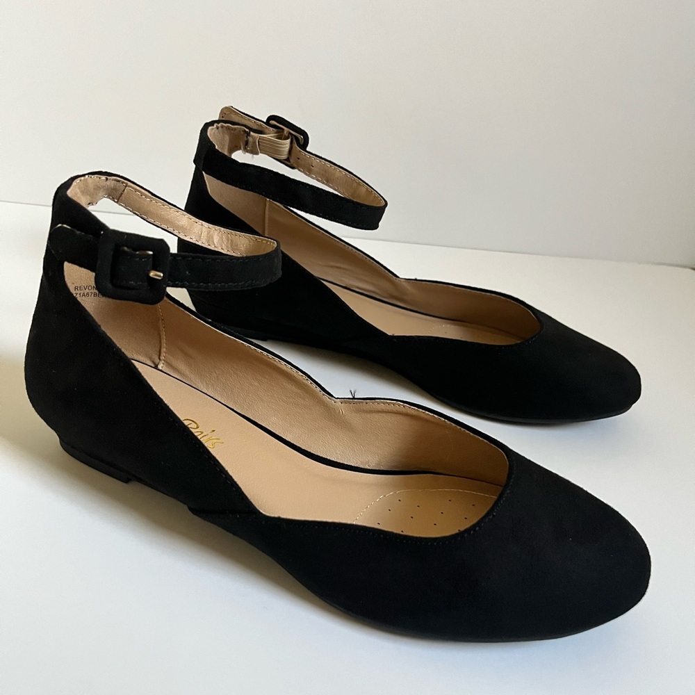 Dream Pairs Women's Revona Low Wedge Ankle Strap Flats Shoes, new